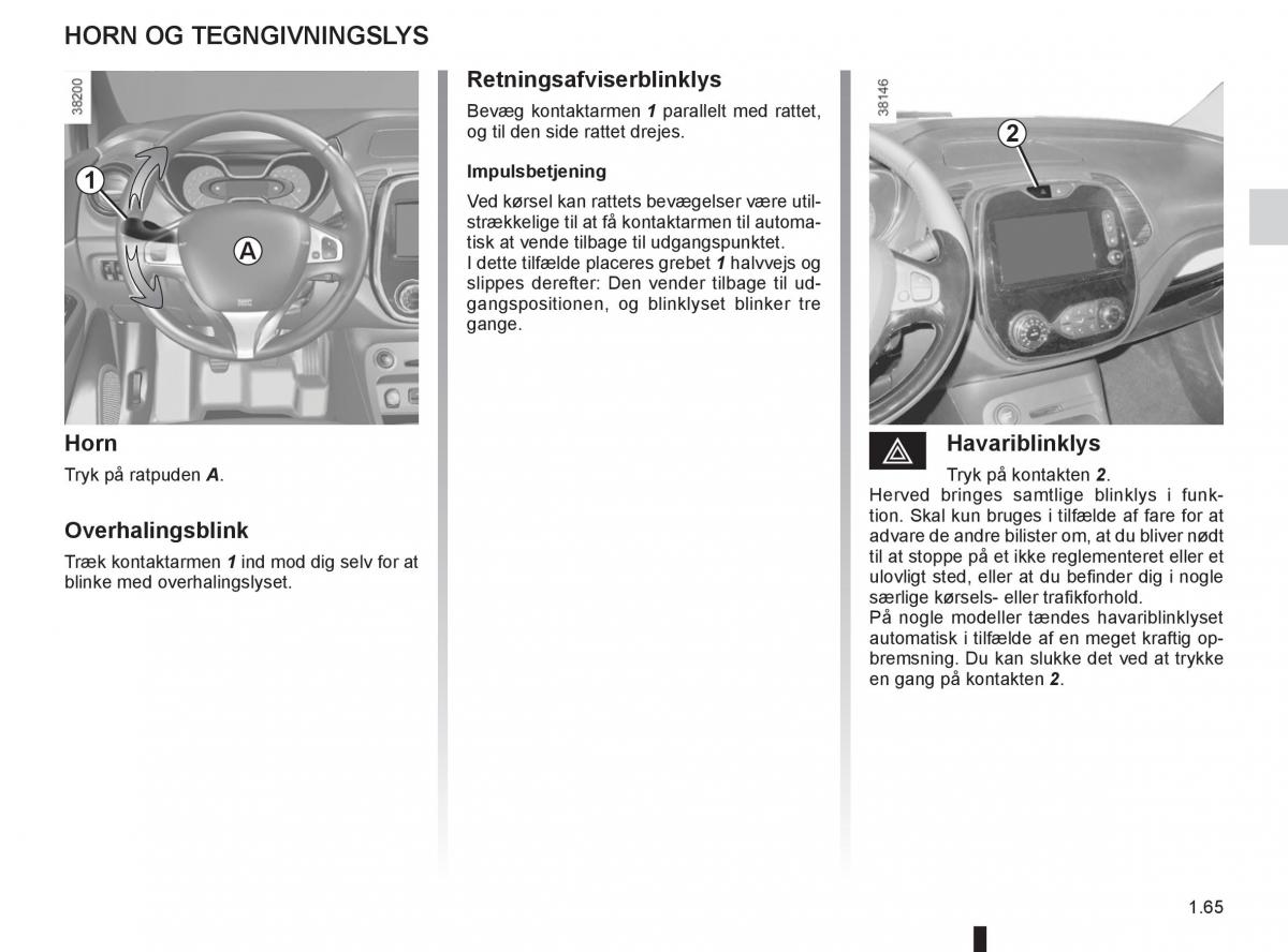 Renault Captur Bilens instruktionsbog / page 71