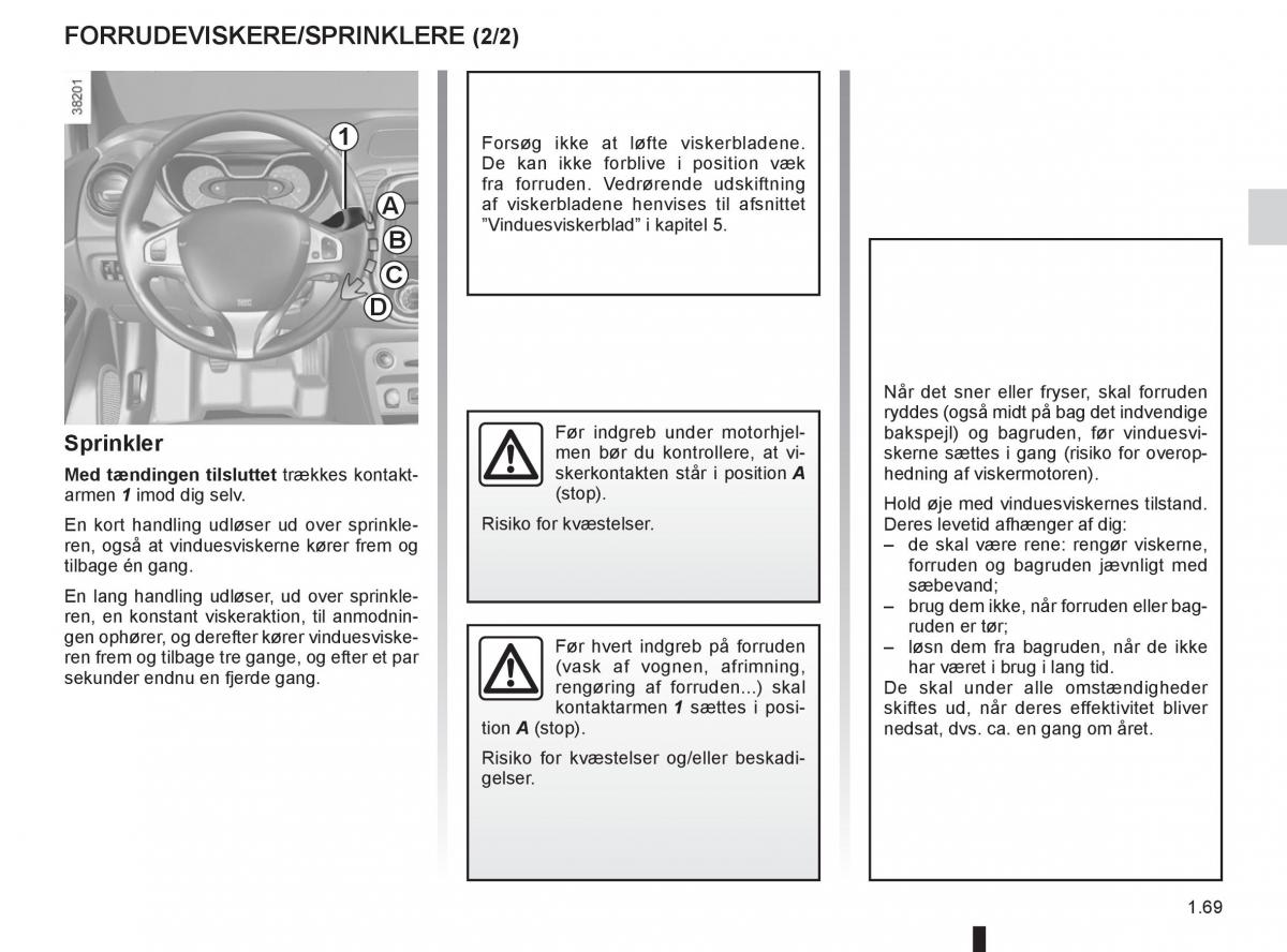 Renault Captur Bilens instruktionsbog / page 75