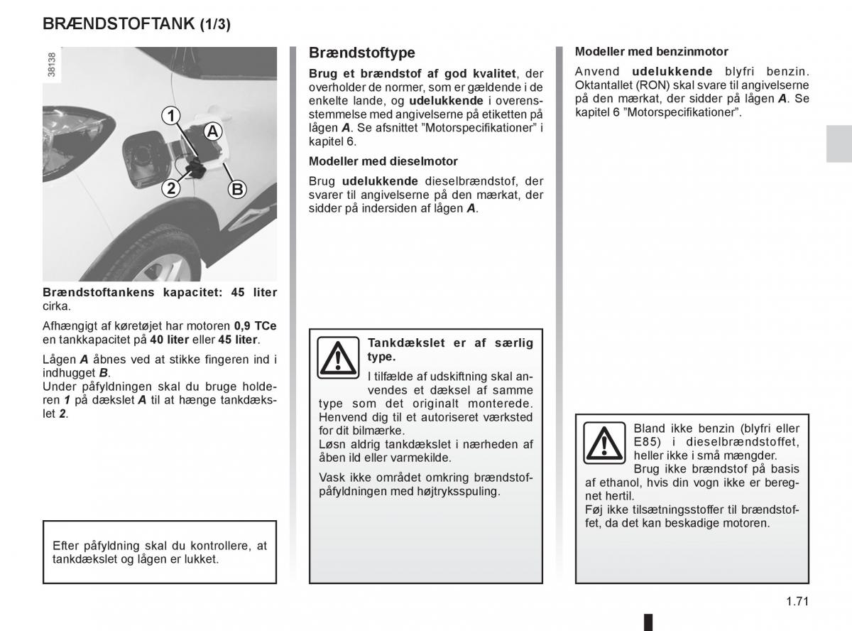 Renault Captur Bilens instruktionsbog / page 77