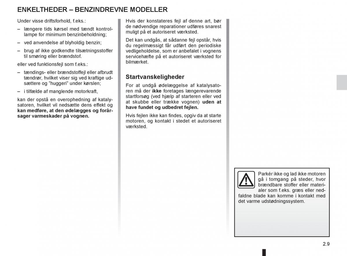 Renault Captur Bilens instruktionsbog / page 89