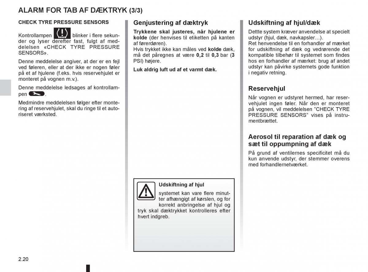 Renault Captur Bilens instruktionsbog / page 100