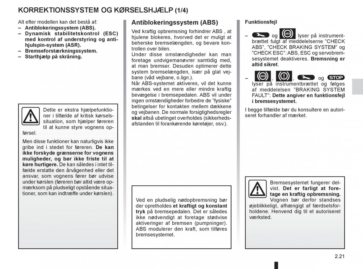 Renault Captur Bilens instruktionsbog / page 101