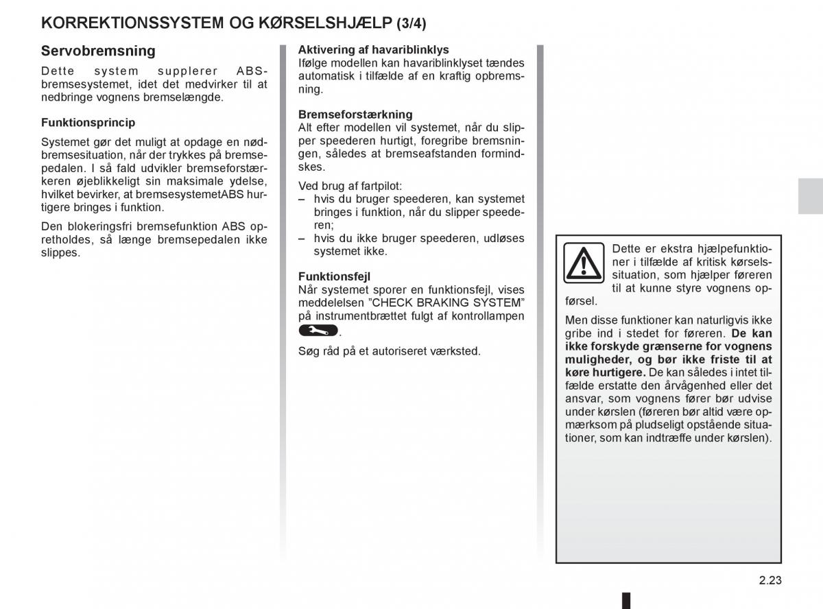 Renault Captur Bilens instruktionsbog / page 103