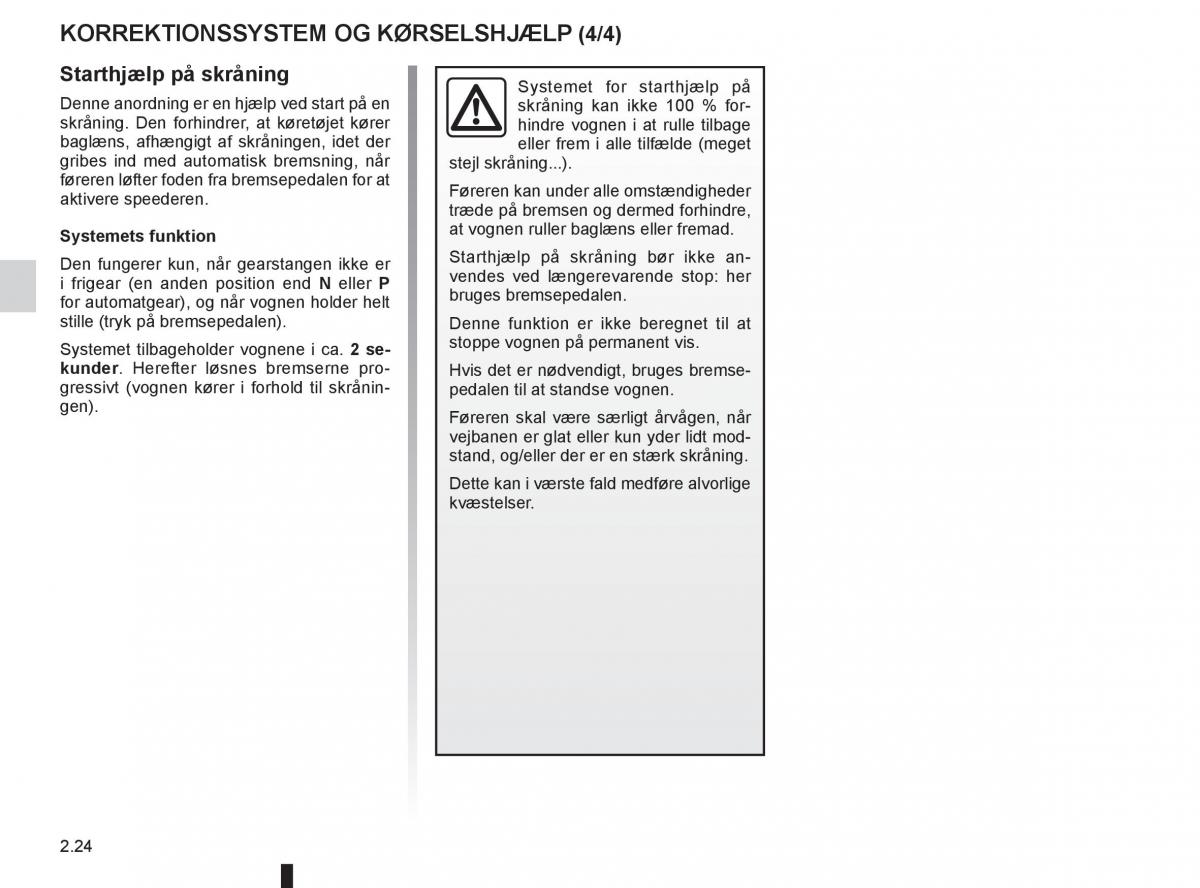 Renault Captur Bilens instruktionsbog / page 104