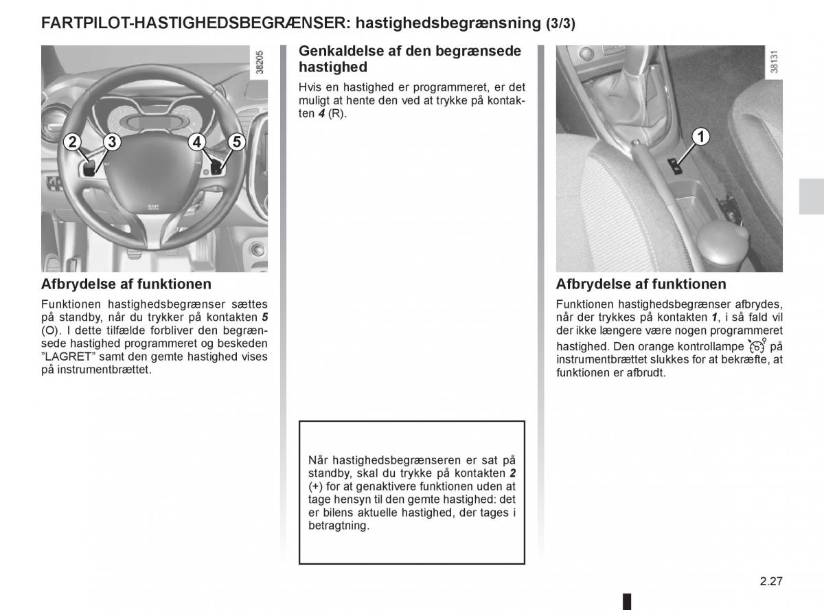 Renault Captur Bilens instruktionsbog / page 107