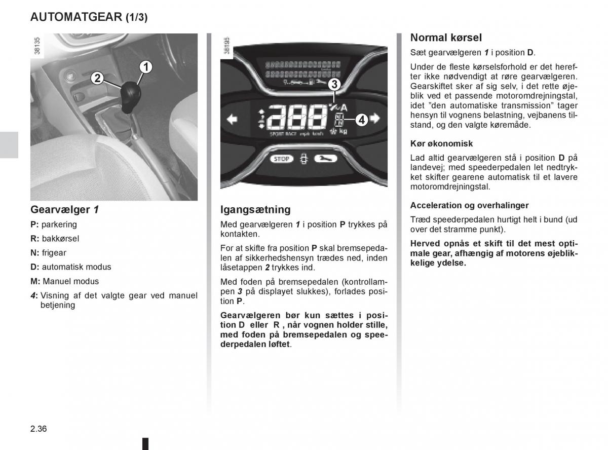 Renault Captur Bilens instruktionsbog / page 116