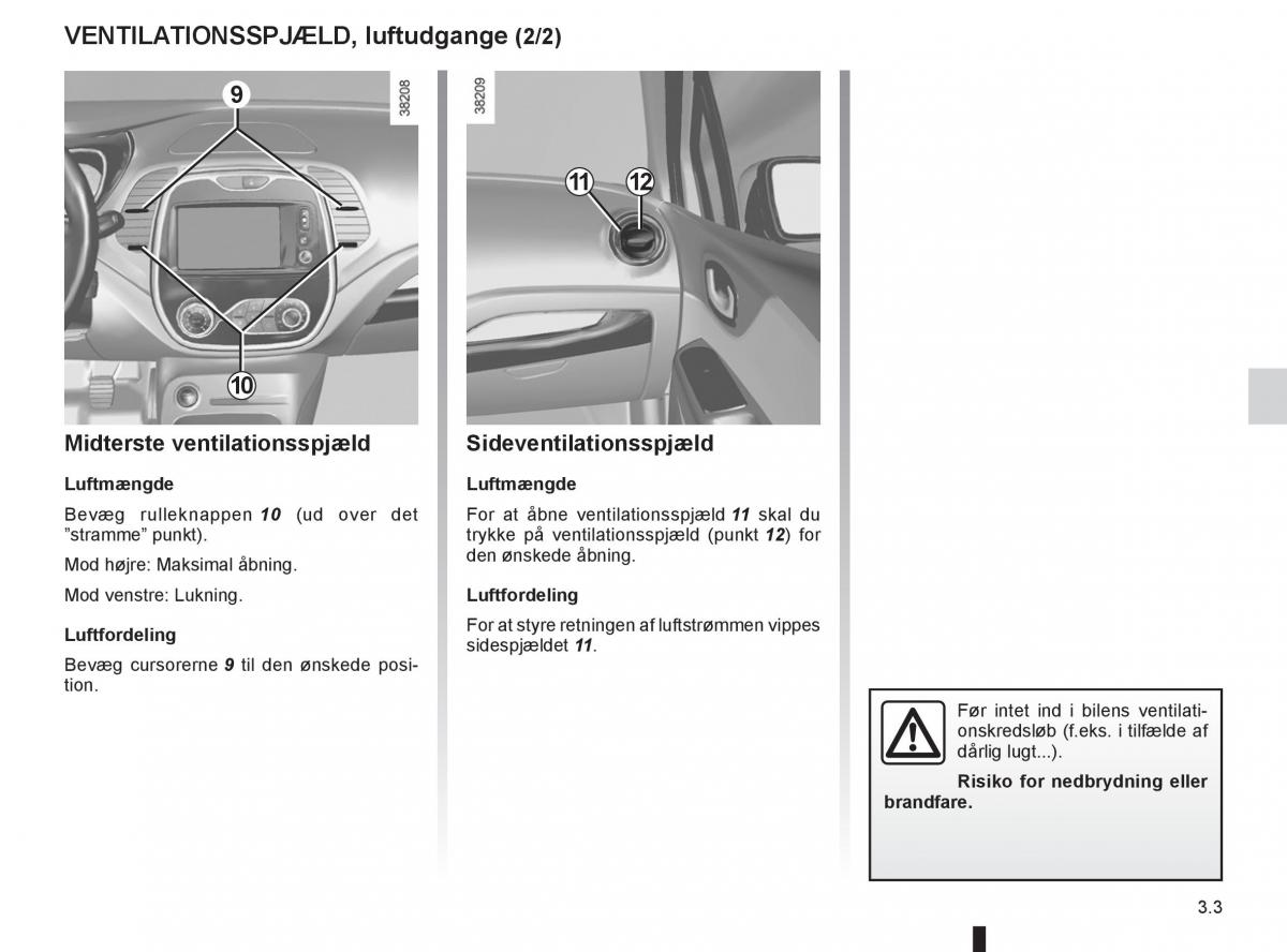 Renault Captur Bilens instruktionsbog / page 121