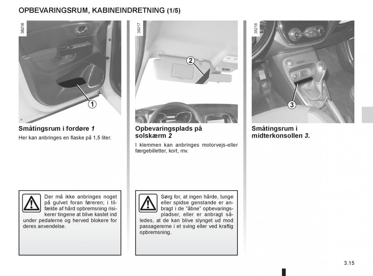 Renault Captur Bilens instruktionsbog / page 133