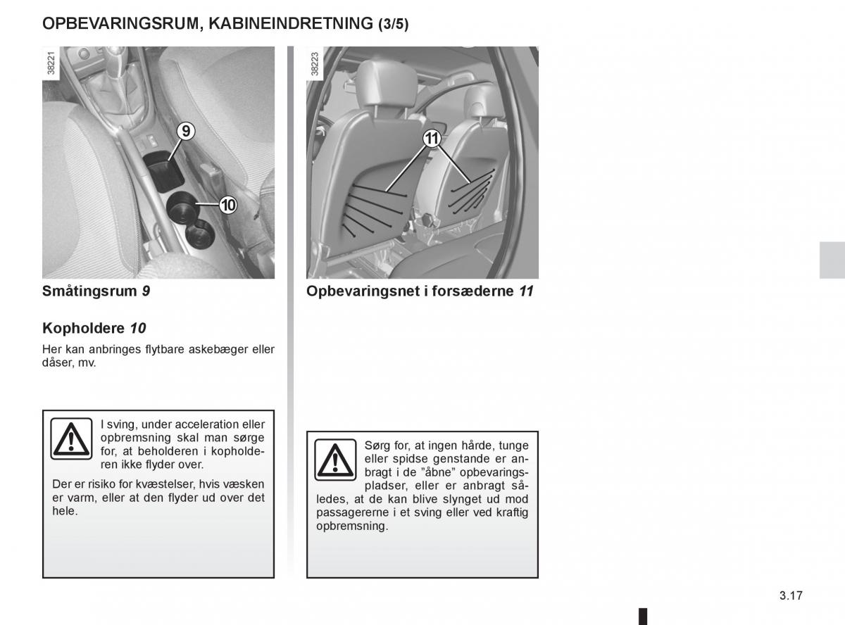 Renault Captur Bilens instruktionsbog / page 135