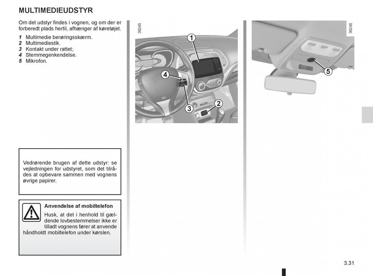 Renault Captur Bilens instruktionsbog / page 149