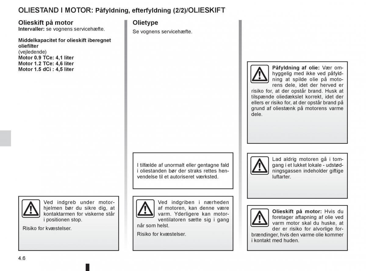 Renault Captur Bilens instruktionsbog / page 156