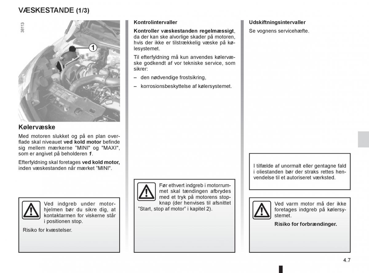 Renault Captur Bilens instruktionsbog / page 157