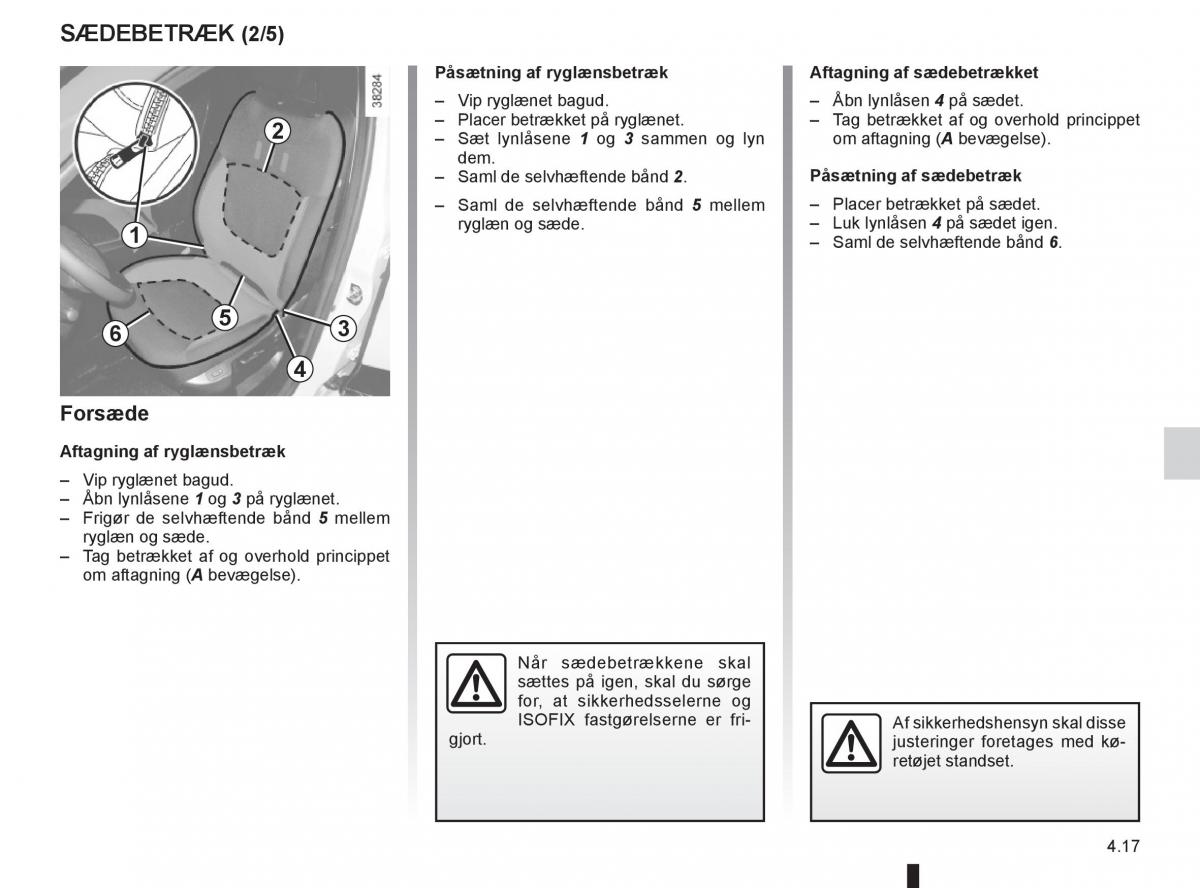 Renault Captur Bilens instruktionsbog / page 167