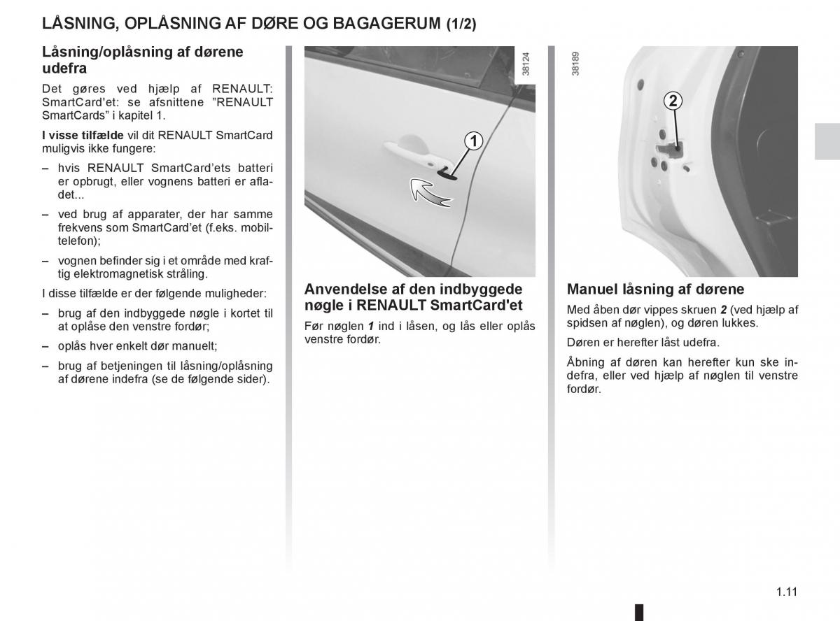 Renault Captur Bilens instruktionsbog / page 17