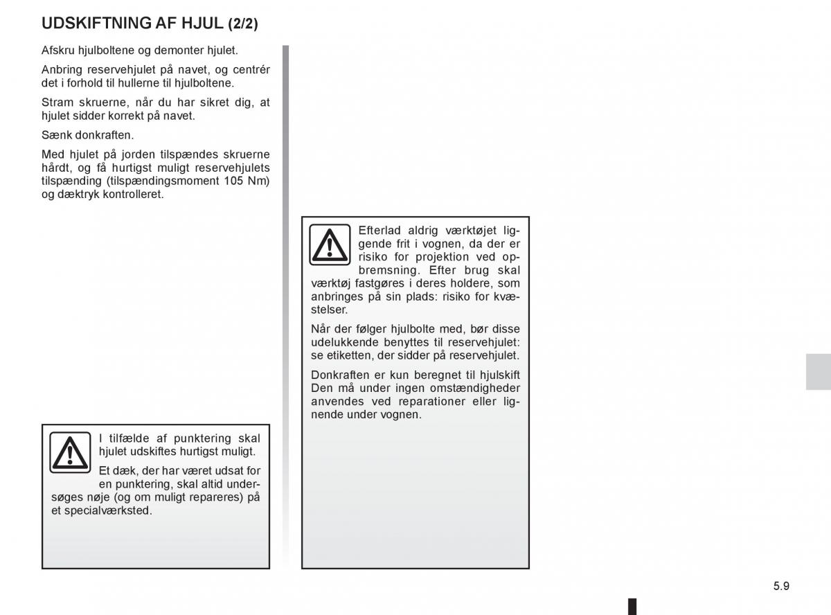 Renault Captur Bilens instruktionsbog / page 179