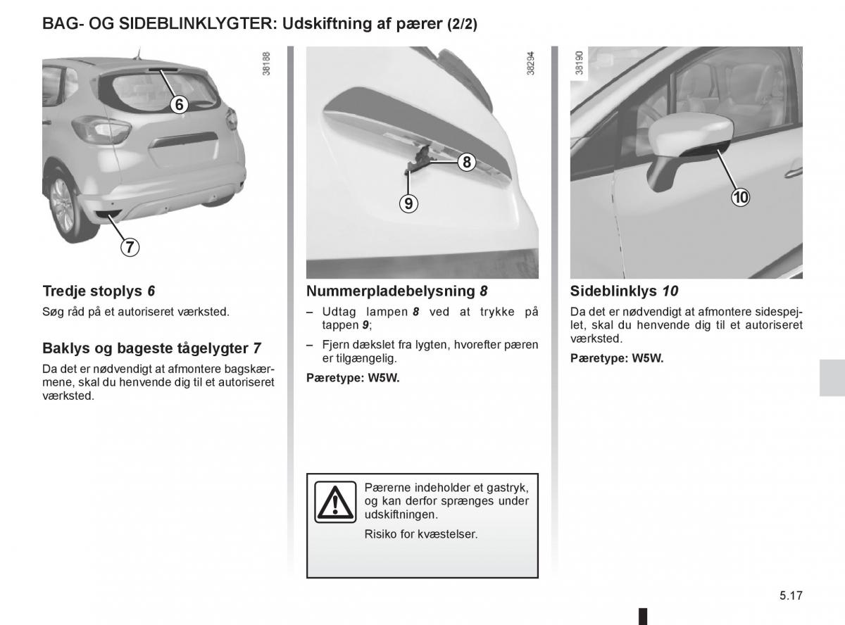 Renault Captur Bilens instruktionsbog / page 187