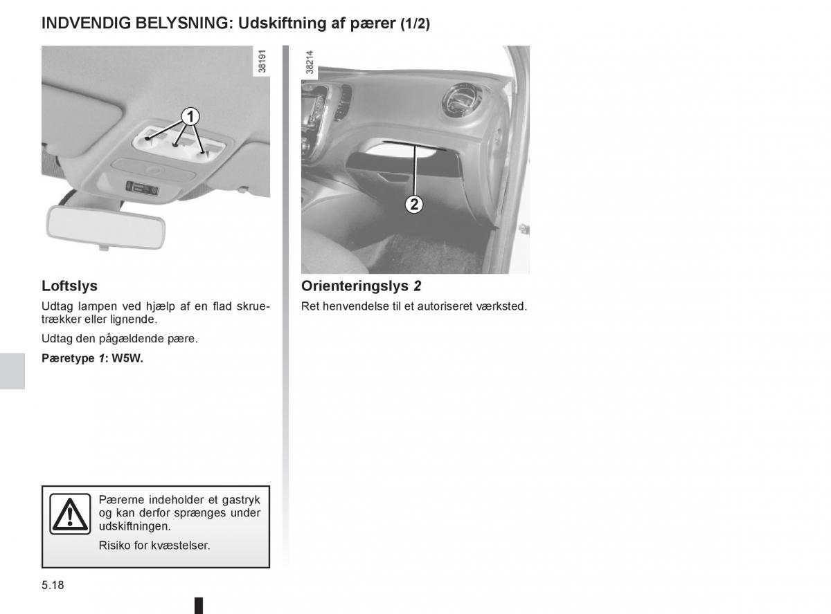 Renault Captur Bilens instruktionsbog / page 188