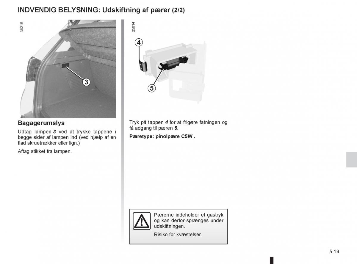 Renault Captur Bilens instruktionsbog / page 189