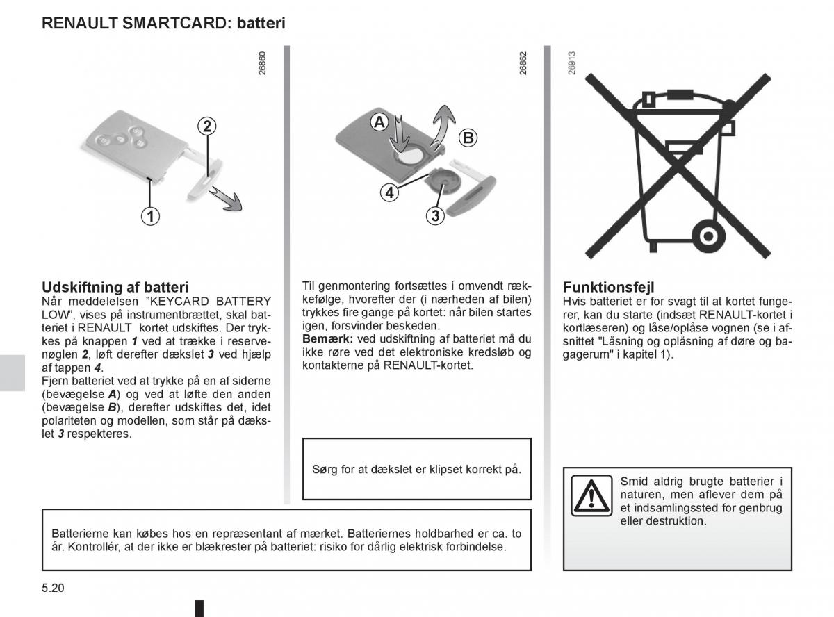 Renault Captur Bilens instruktionsbog / page 190