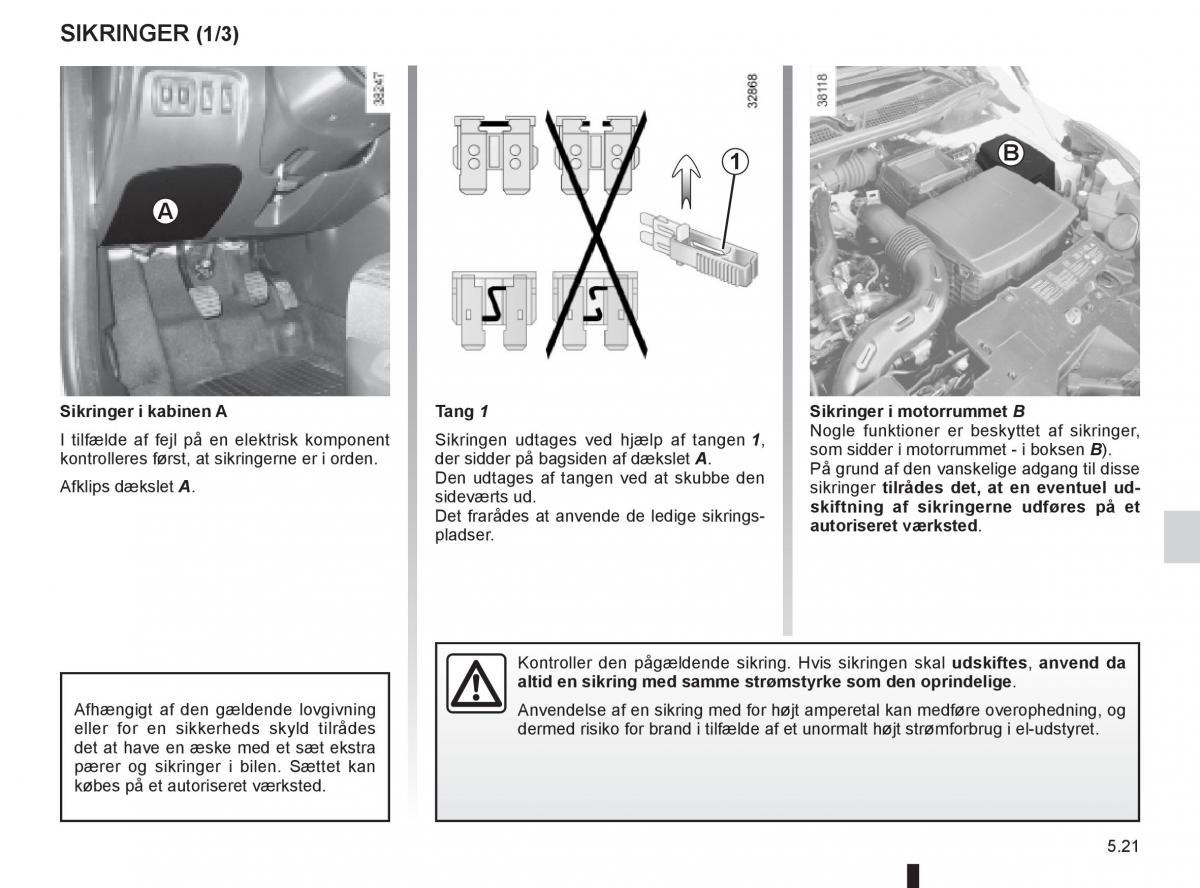 Renault Captur Bilens instruktionsbog / page 191