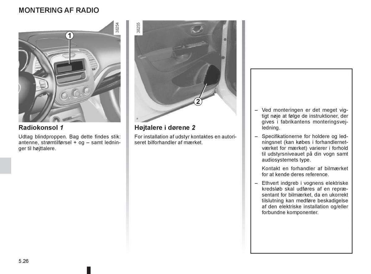 Renault Captur Bilens instruktionsbog / page 196