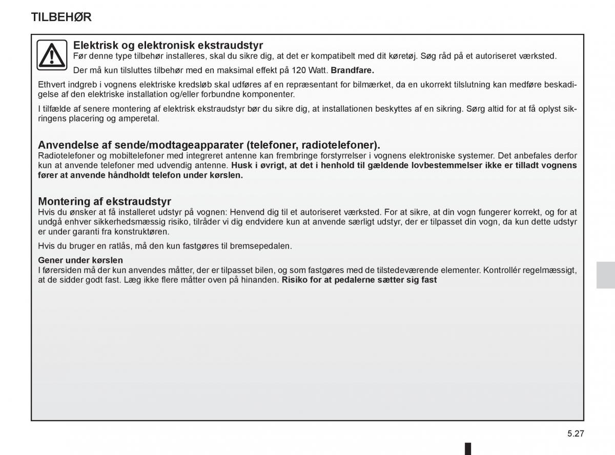 Renault Captur Bilens instruktionsbog / page 197