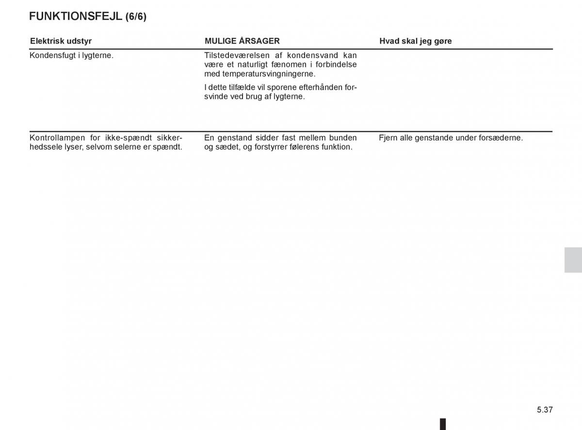 Renault Captur Bilens instruktionsbog / page 207