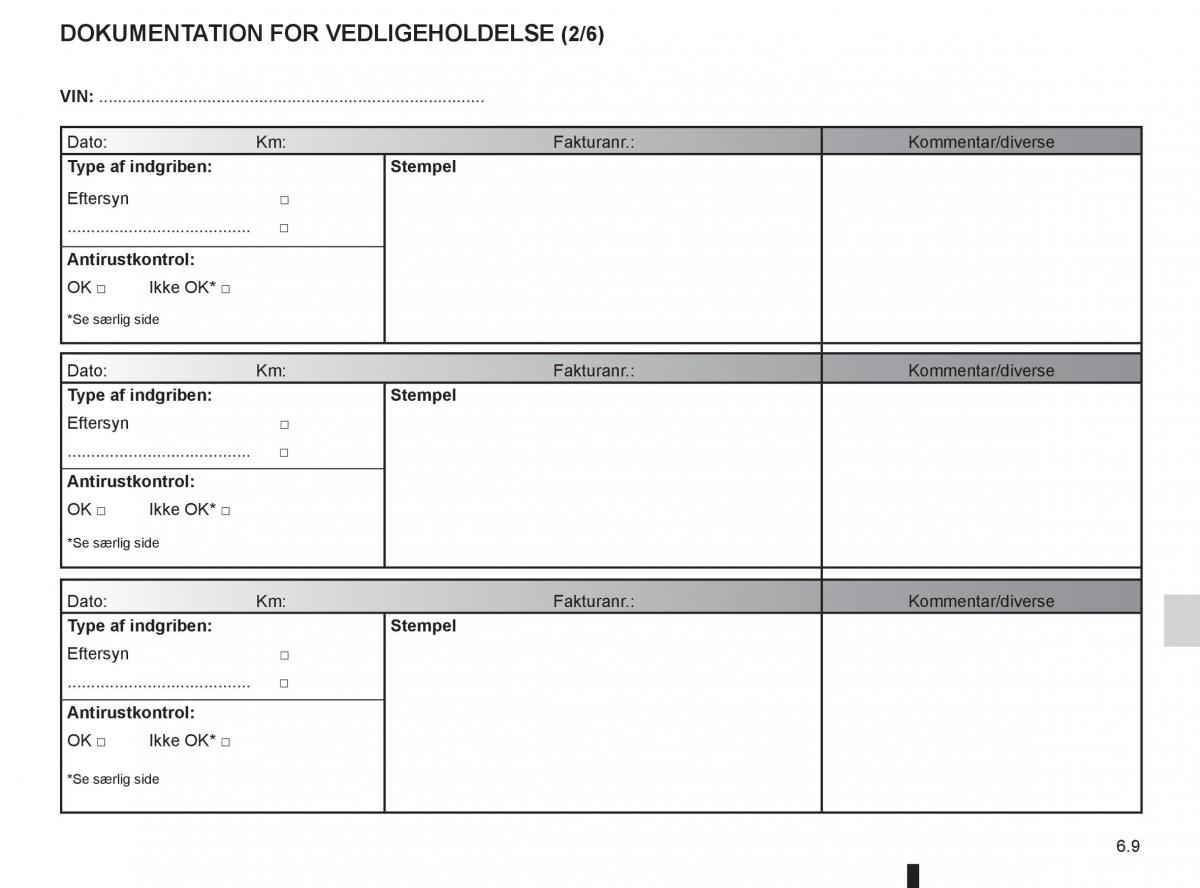 Renault Captur Bilens instruktionsbog / page 217