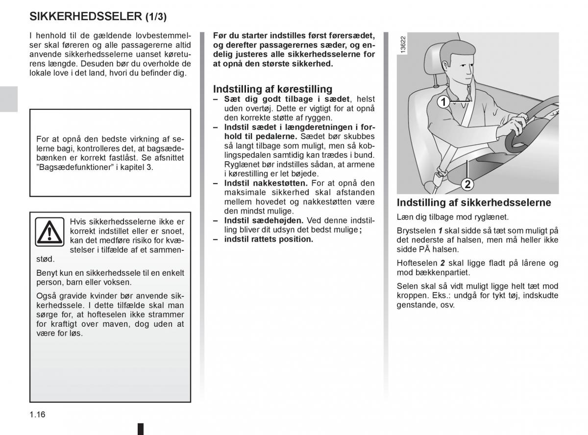 Renault Captur Bilens instruktionsbog / page 22