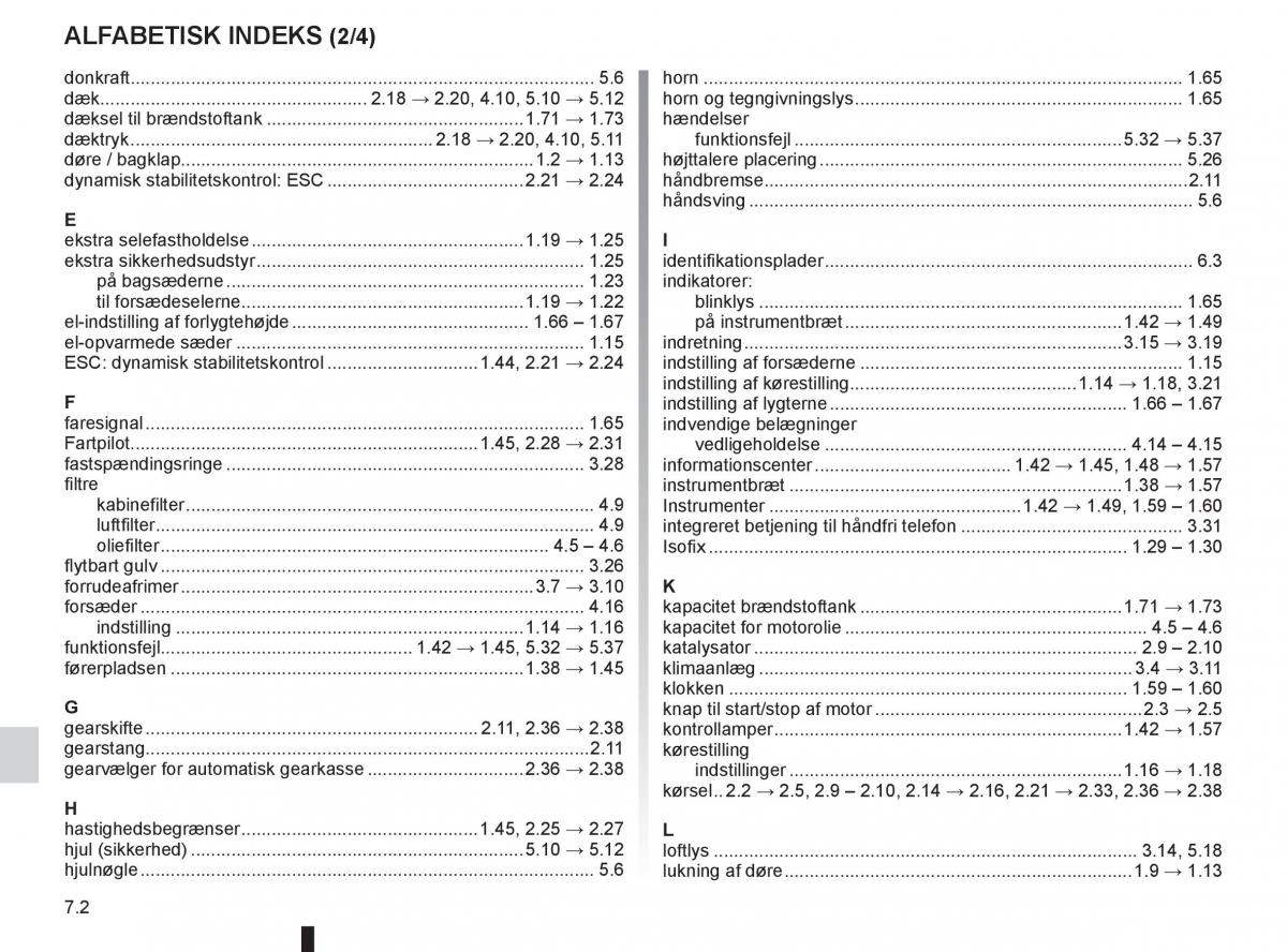 Renault Captur Bilens instruktionsbog / page 228