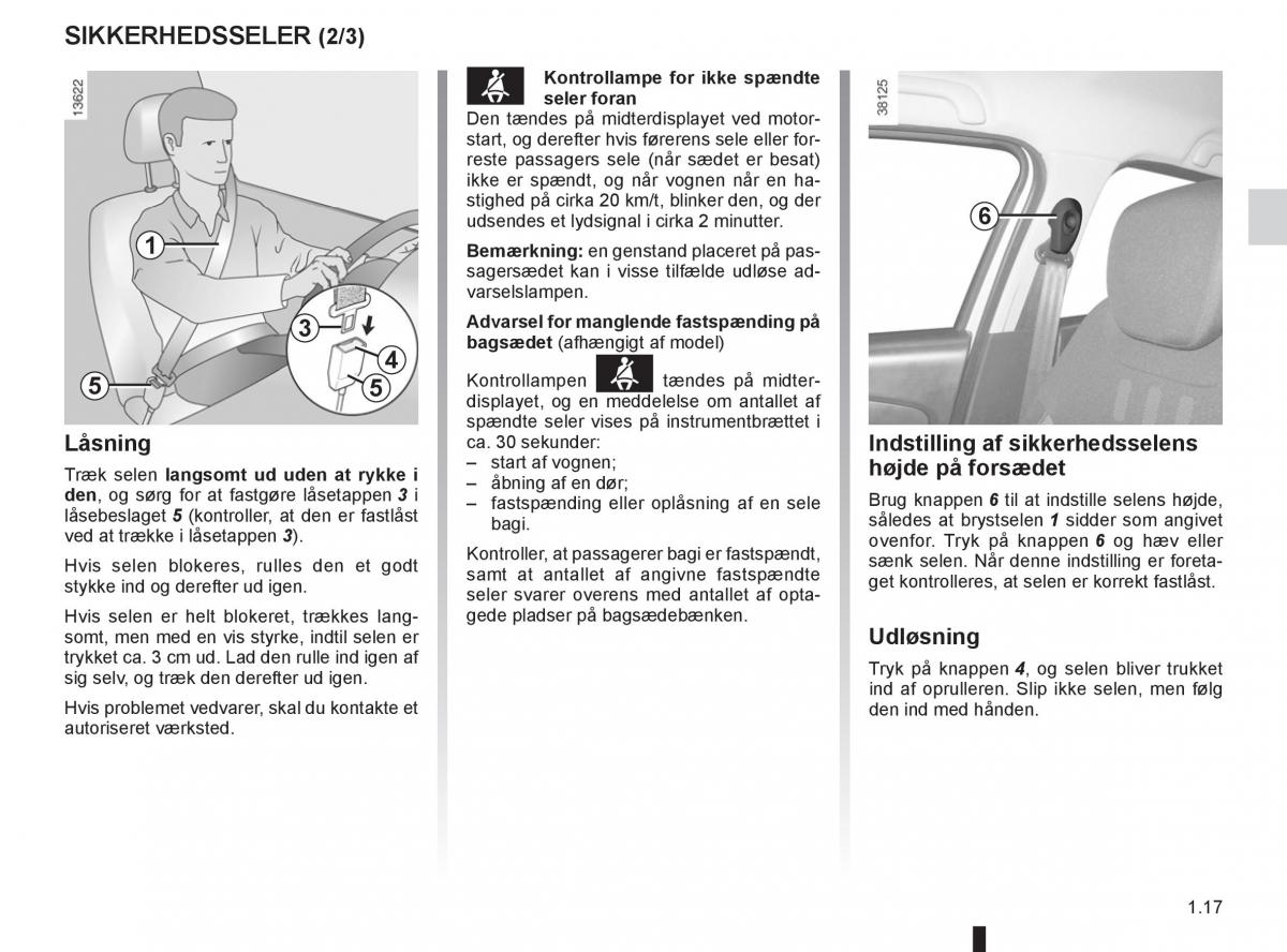 Renault Captur Bilens instruktionsbog / page 23