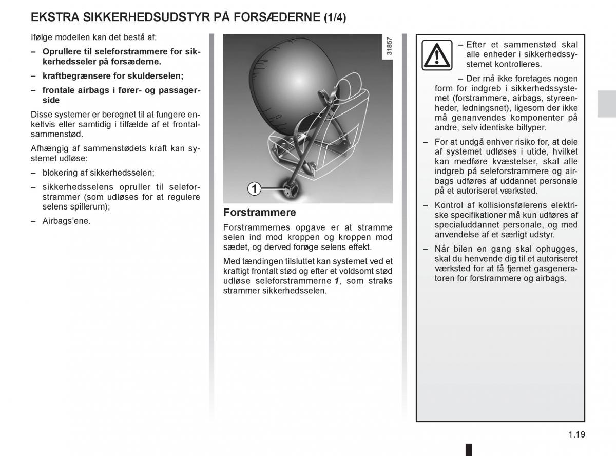 Renault Captur Bilens instruktionsbog / page 25