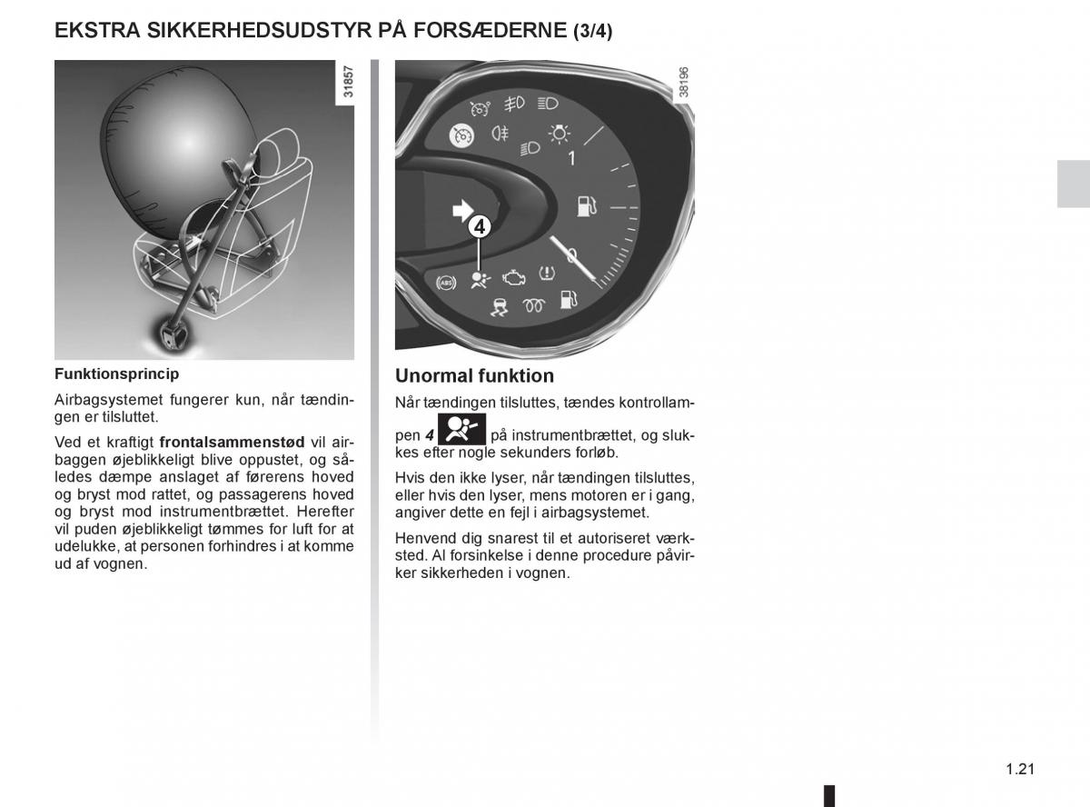 Renault Captur Bilens instruktionsbog / page 27