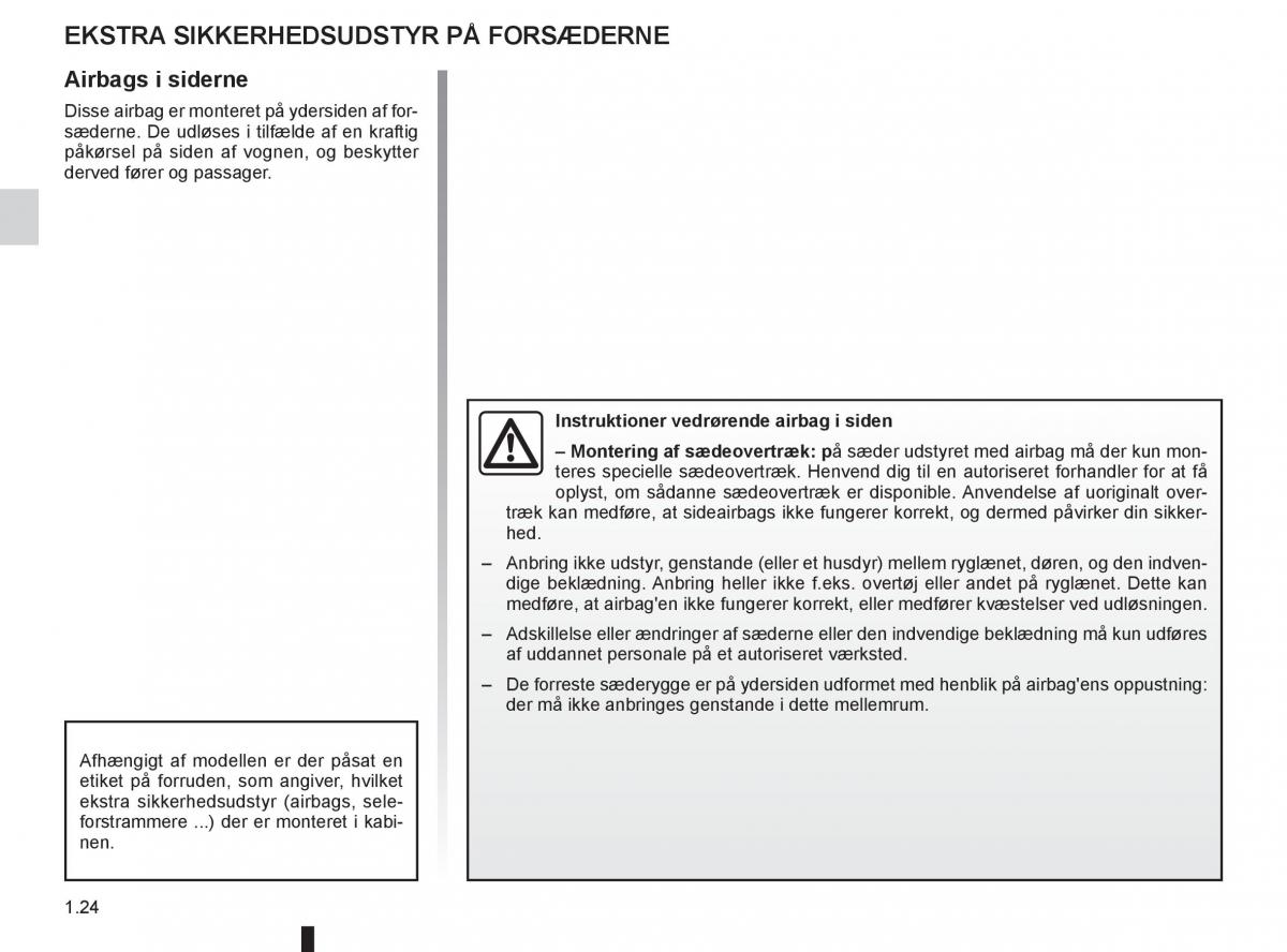 Renault Captur Bilens instruktionsbog / page 30