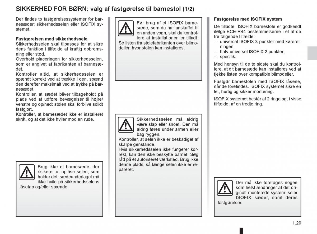 Renault Captur Bilens instruktionsbog / page 35