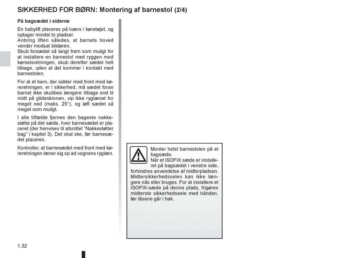 Renault Captur Bilens instruktionsbog / page 38