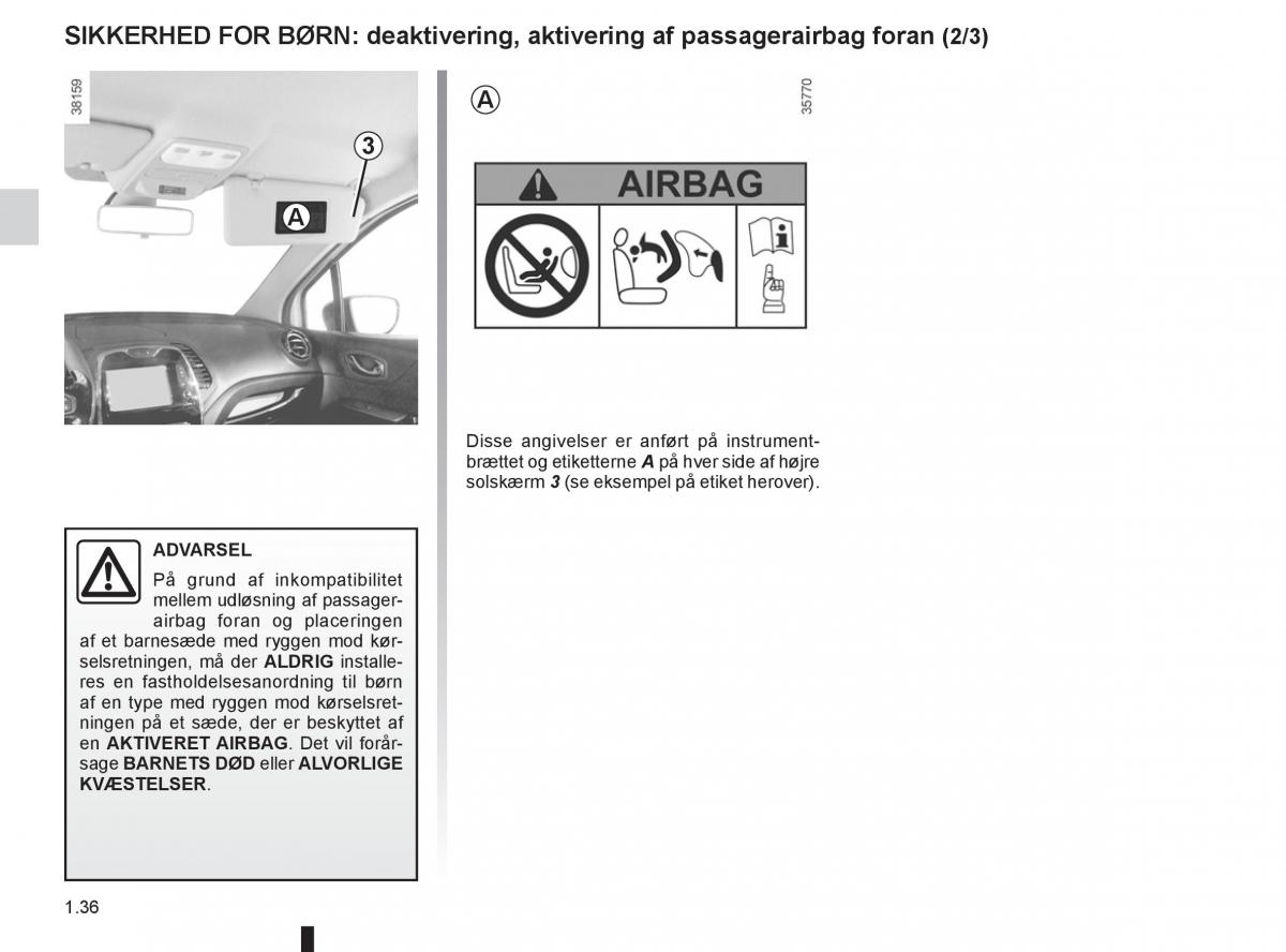 Renault Captur Bilens instruktionsbog / page 42