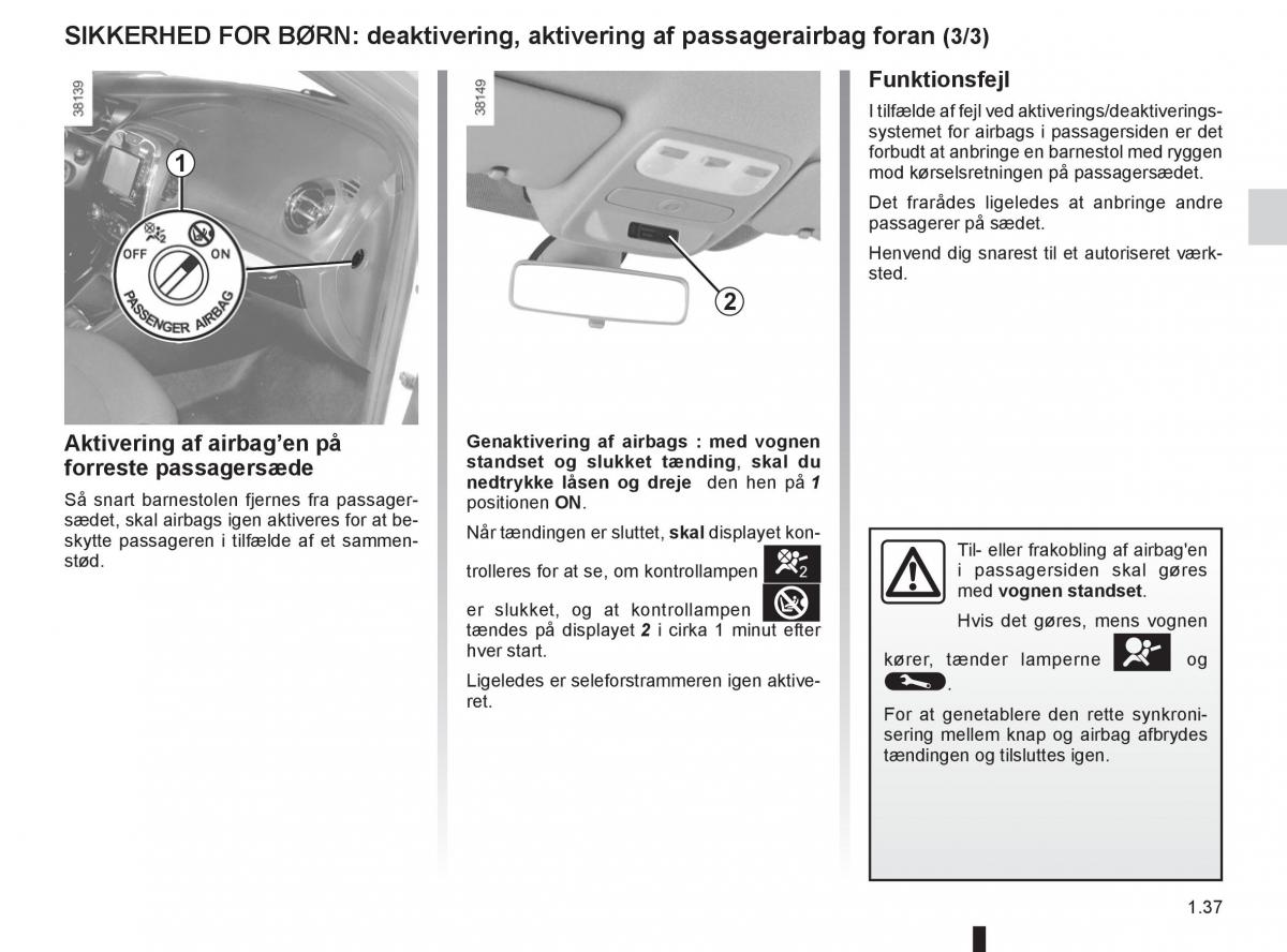 Renault Captur Bilens instruktionsbog / page 43