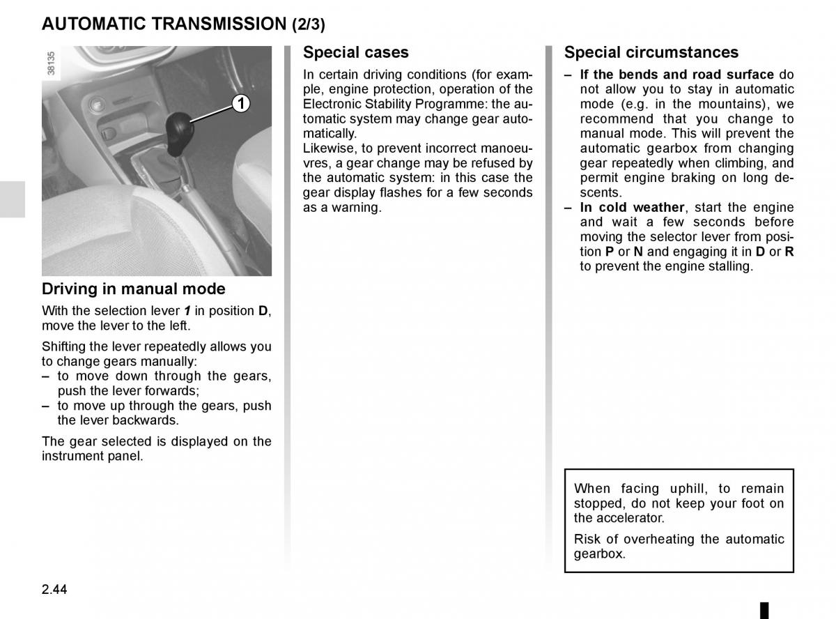 Renault Captur owners manual / page 124