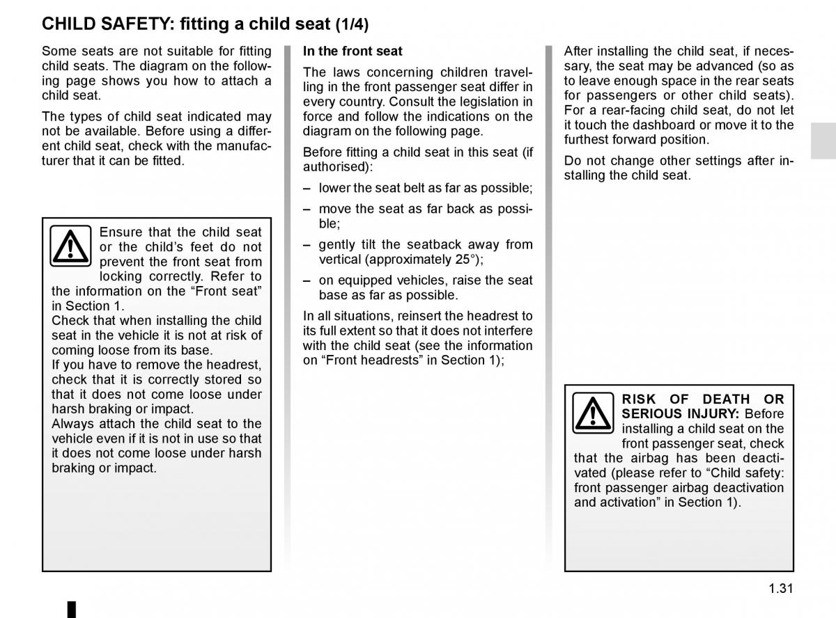 Renault Captur owners manual / page 37