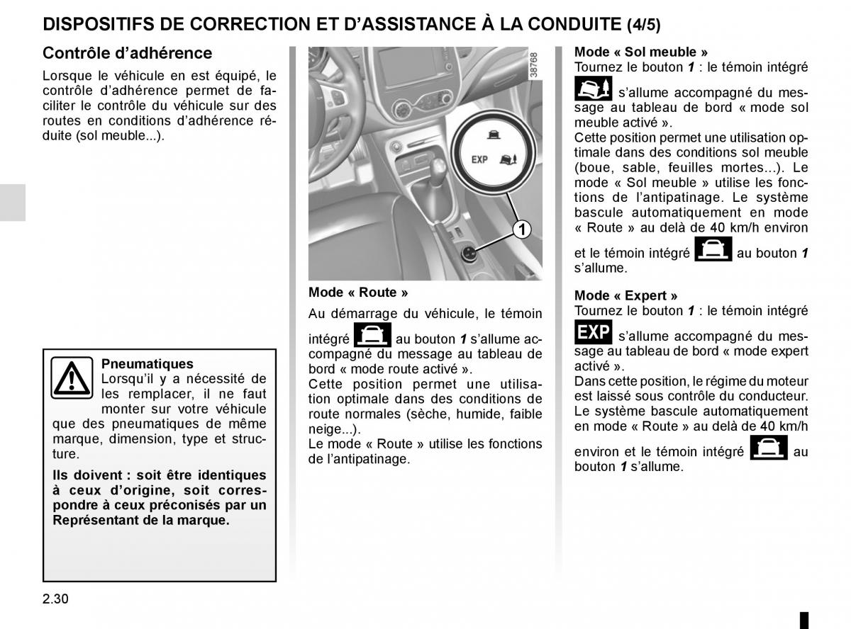 Renault Captur manuel du proprietaire / page 110