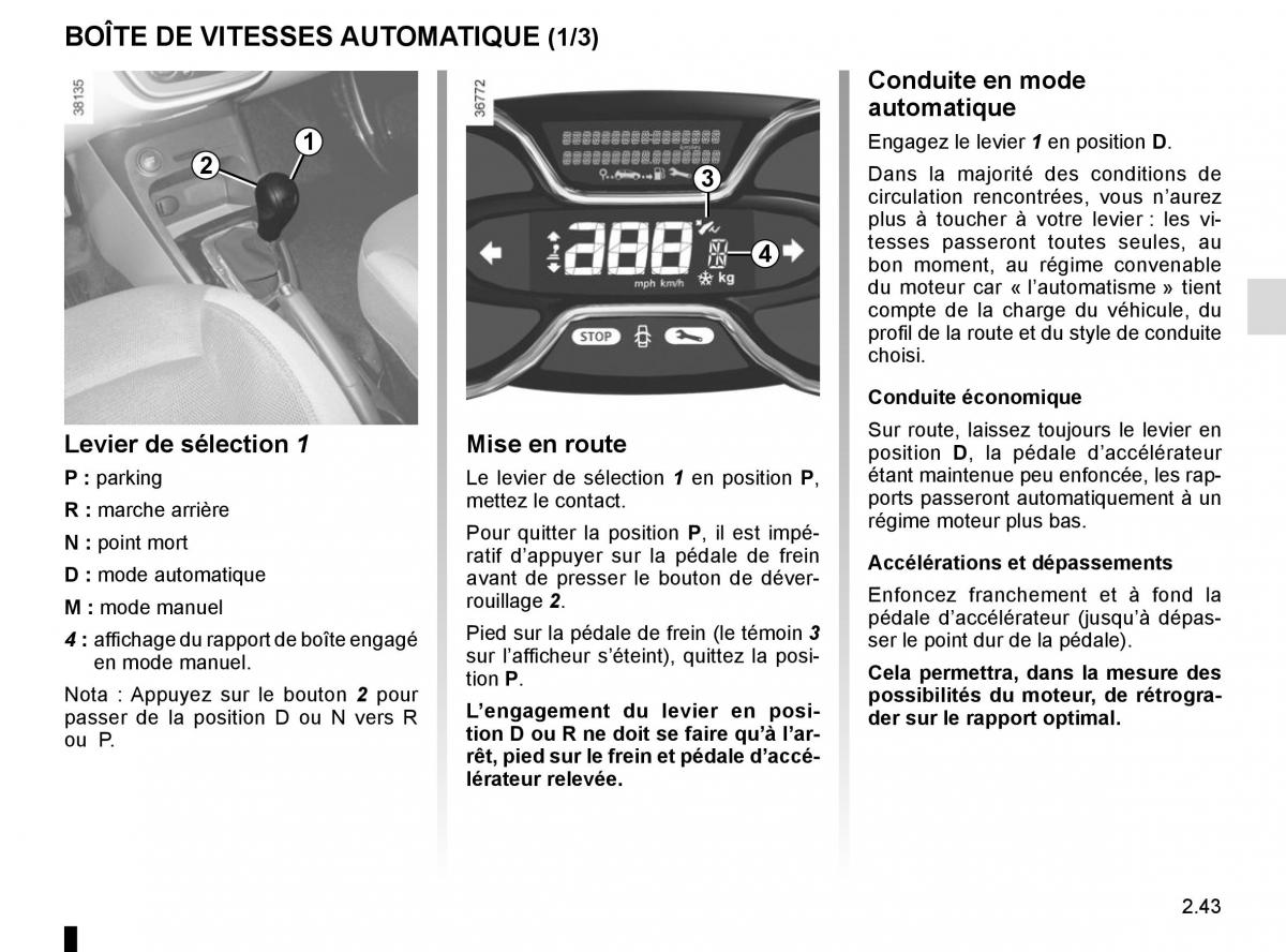 Renault Captur manuel du proprietaire / page 123