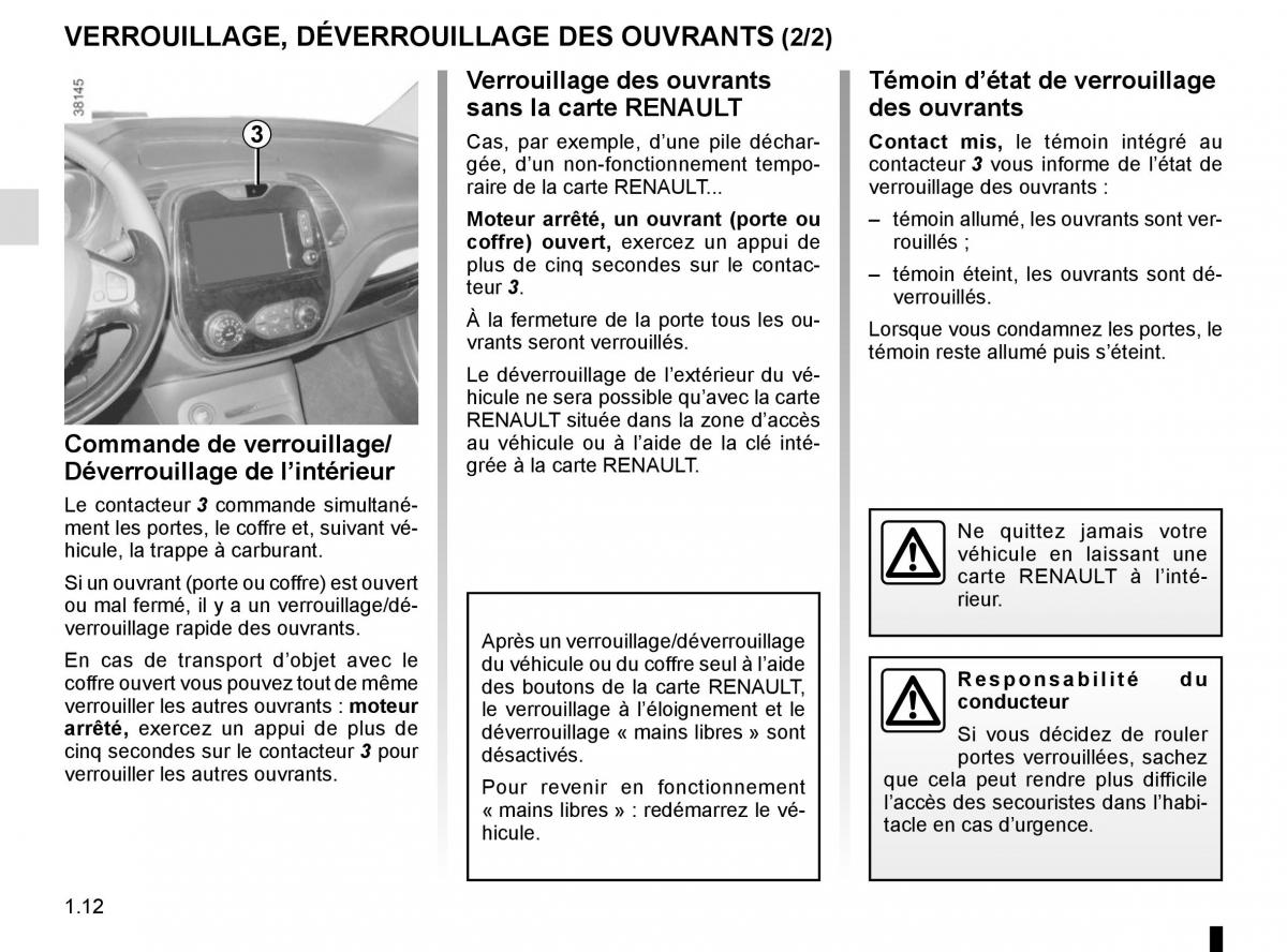 Renault Captur manuel du proprietaire / page 18