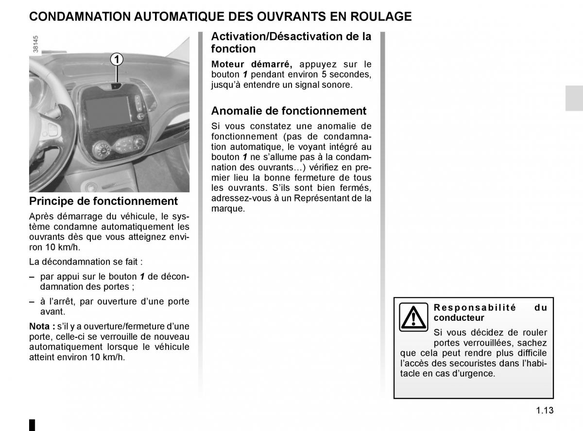 Renault Captur manuel du proprietaire / page 19