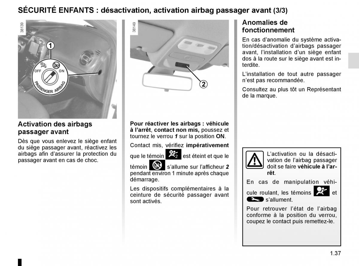 Renault Captur manuel du proprietaire / page 43