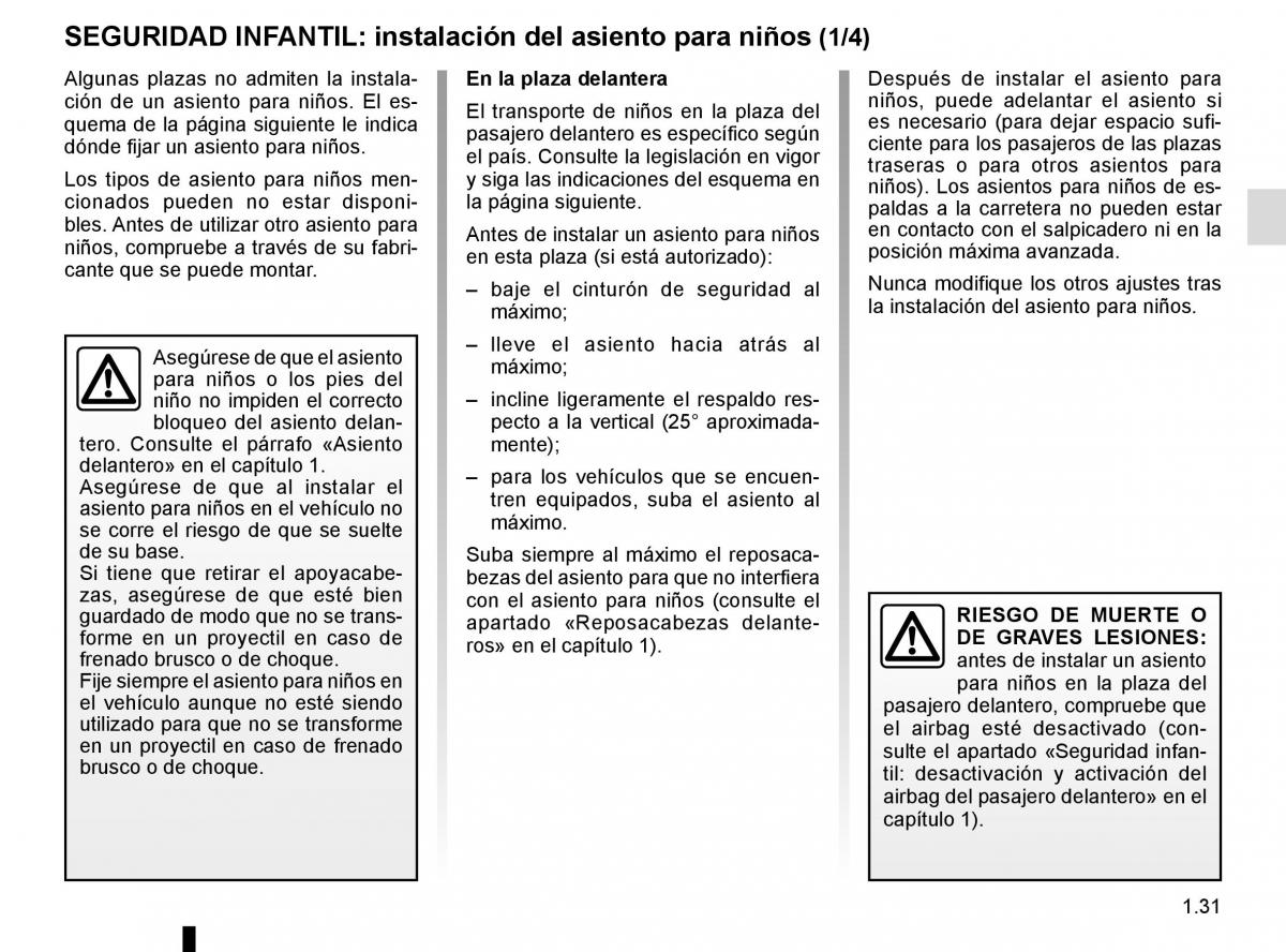 Renault Captur manual del propietario / page 37