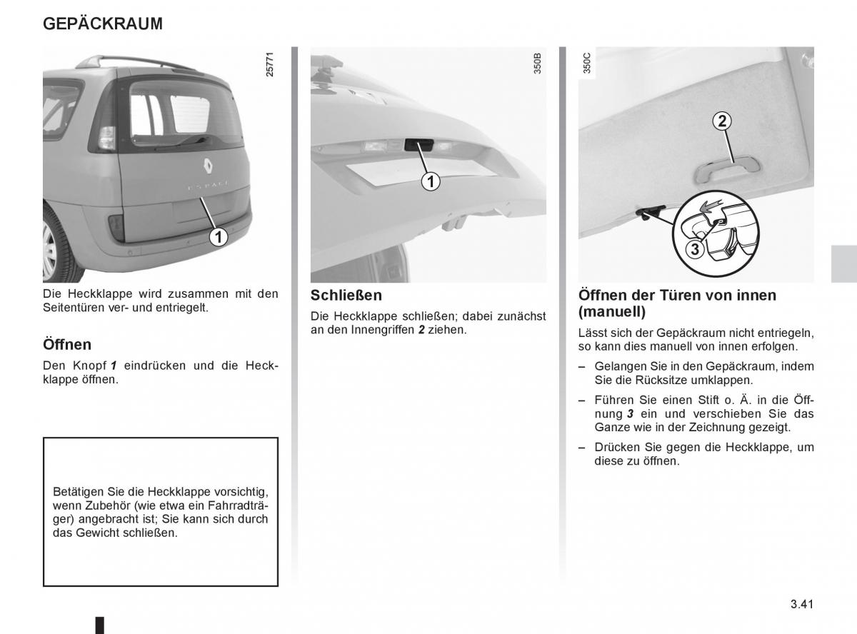 manual  Renault Espace IV 4 Handbuch / page 165