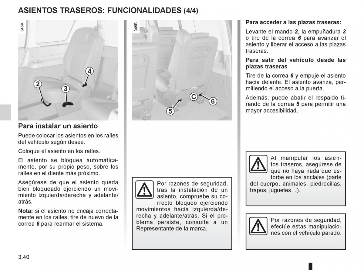 Renault Espace IV 4 manual del propietario / page 164