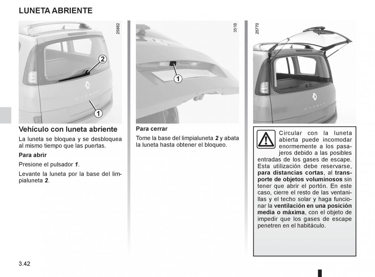 Renault Espace IV 4 manual del propietario / page 166