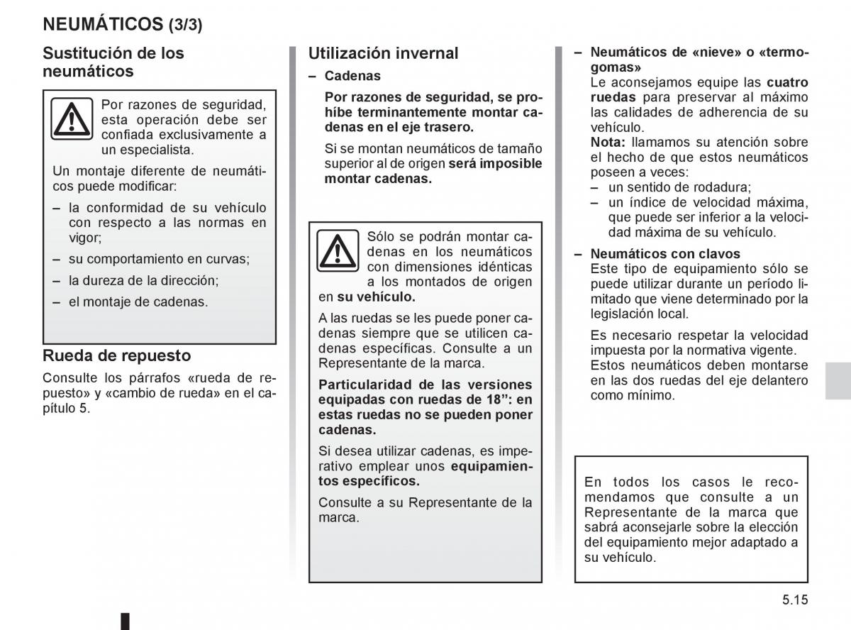 Renault Espace IV 4 manual del propietario / page 205